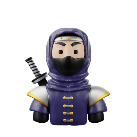 Ninja Male  3D Icon