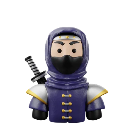Ninja Male  3D Icon