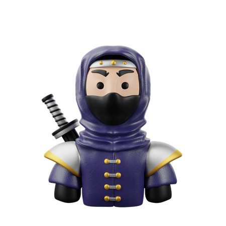 Ninja Male  3D Icon
