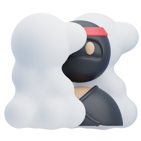 Ninja na fumaça  3D Icon