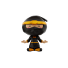 ninja delivery man 3d logo