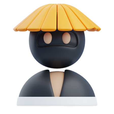 Ninja With Hat  3D Icon