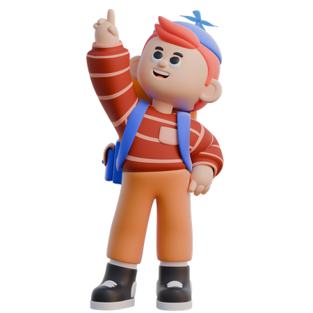Niño apuntando hacia arriba  3D Icon