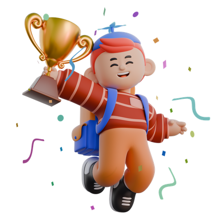 Niño celebrando la victoria  3D Icon