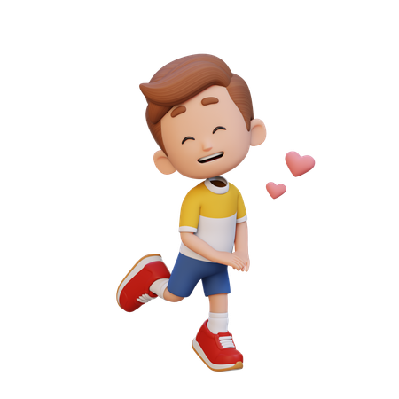 Niño chico enamorado  3D Icon