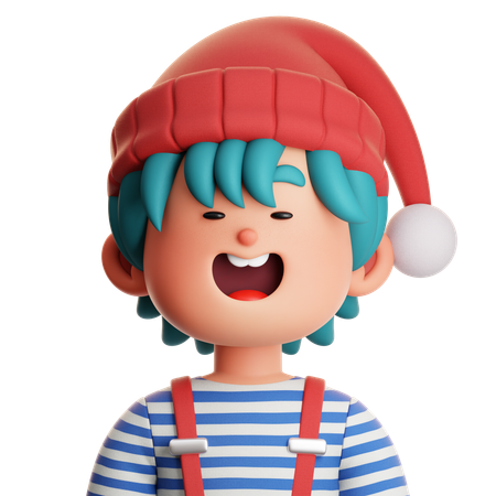 Niño con camisa a rayas  3D Icon