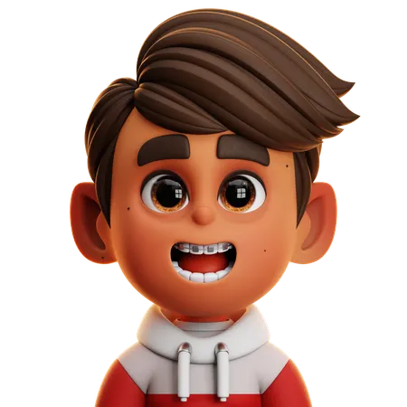 Niño con brackets  3D Icon