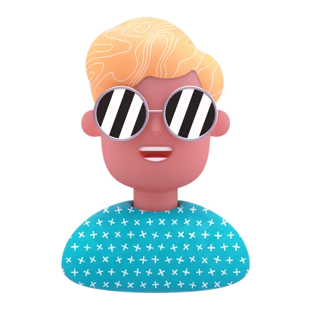 Niño con gafas de sol  3D Illustration