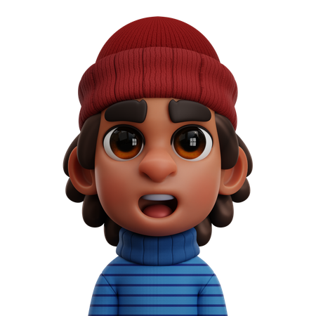 NIÑO CON GORRO ROJO  3D Icon