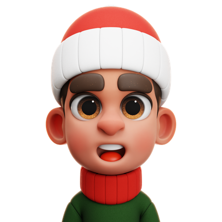 NIÑO CON JERSEY ROJO Y VERDE  3D Icon