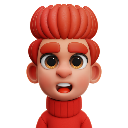 NIÑO CON SUÉTER ROJO  3D Icon