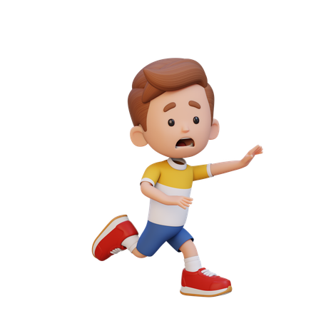 Niño corre y da miedo  3D Icon