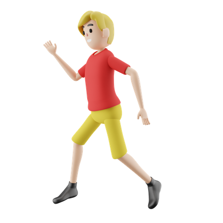 Niño corriendo  3D Illustration