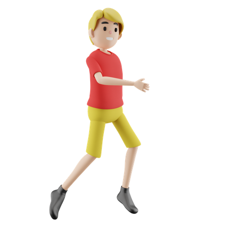 Niño corriendo  3D Illustration