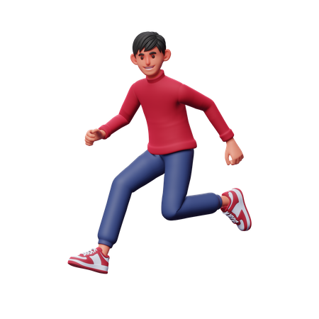 Niño corriendo pose  3D Illustration