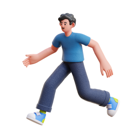 Niño corriendo rapido  3D Illustration