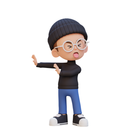 Niño dando pose de rechazo  3D Icon