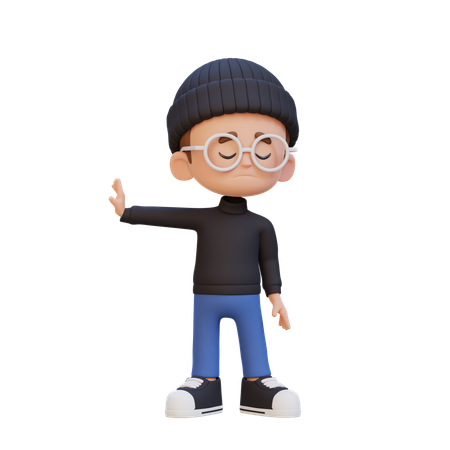 Niño dando pose de rechazo  3D Icon