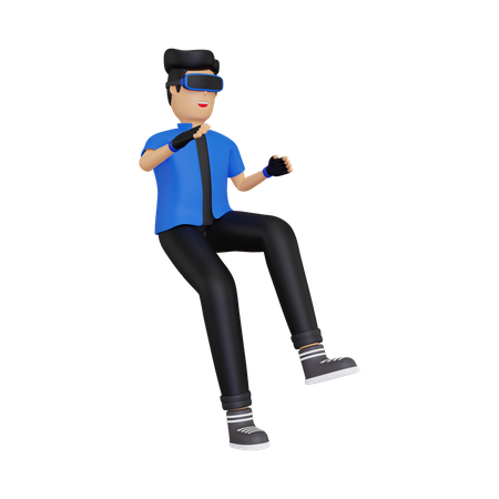 Niño experimentando el mundo virtual  3D Icon
