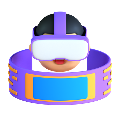 Niño experimentando realidad virtual  3D Icon
