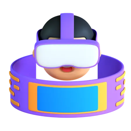 Niño experimentando realidad virtual  3D Icon