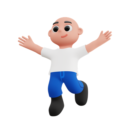 Niño feliz haciendo saltos  3D Icon