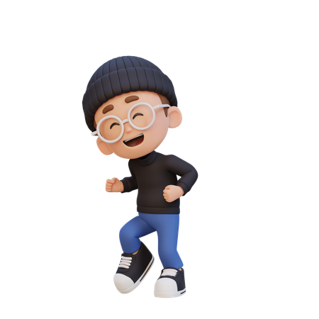 Niño feliz y bailando  3D Icon