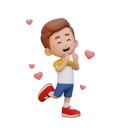 Niño feliz y enamorado  3D Icon
