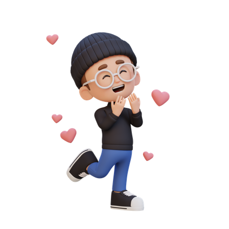 Niño feliz y enamorado  3D Icon