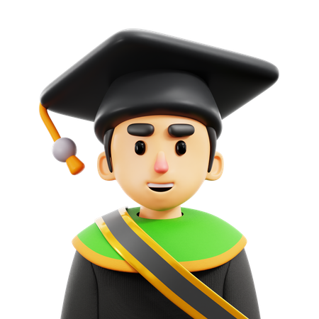 Chico graduado  3D Icon