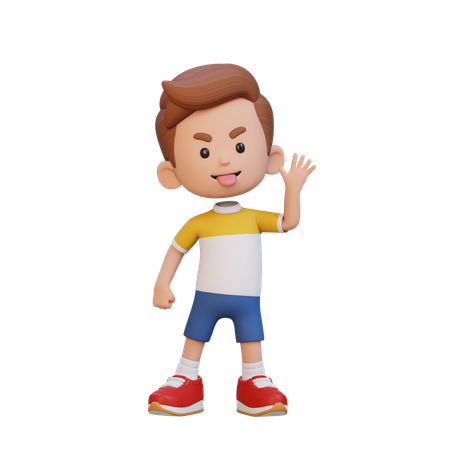 Niño gritando y burlándose de  3D Icon