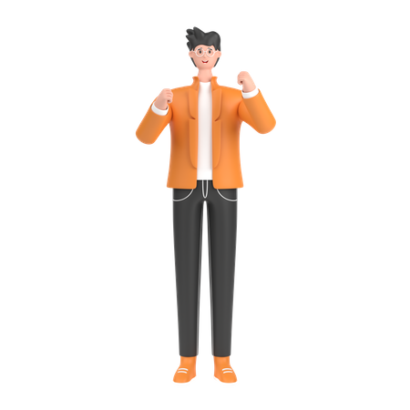 Niño habiendo expresado emoción positiva  3D Icon