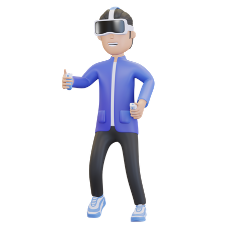 Niño hablando de experiencia de realidad virtual  3D Icon