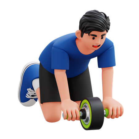 Niño haciendo ejercicio con mancuernas  3D Icon