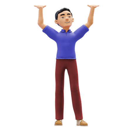 Niño haciendo manos arriba  3D Icon