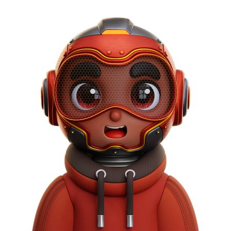 Niño humanoide con suéter rojo  3D Icon