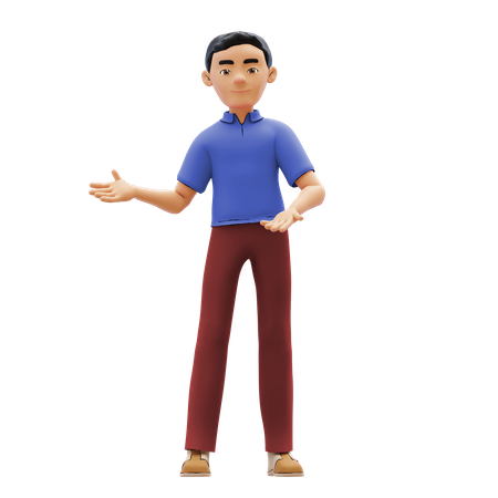 Niño indicando algo  3D Icon