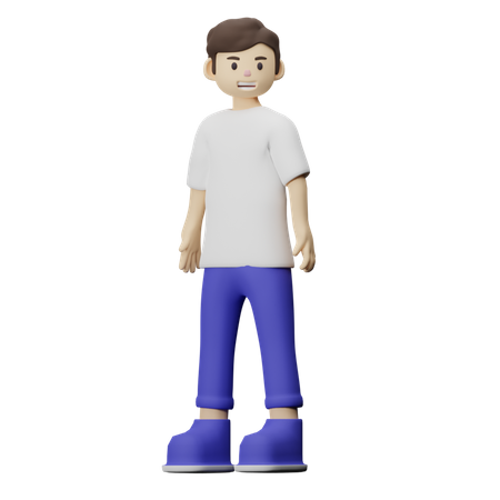 Joven con pose de pie  3D Illustration
