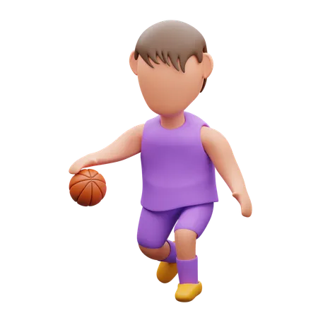 Niño jugando baloncesto  3D Icon