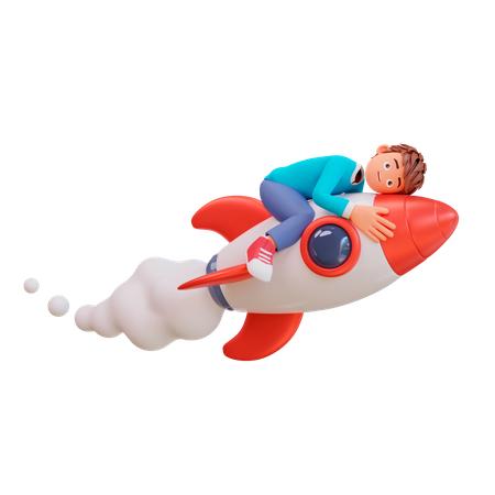 Niño lanzando inicio de negocio  3D Icon