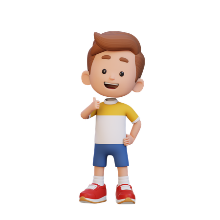 Niño mostrando el pulgar hacia arriba  3D Icon