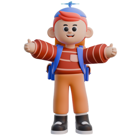 Niño mostrando los pulgares hacia arriba  3D Icon