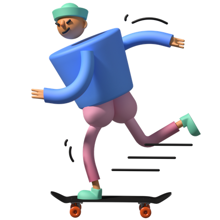 Niño patinando en patineta  3D Emoji