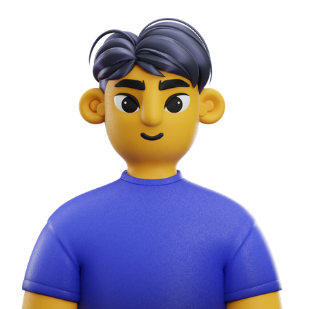 Chico pelo de pony con camiseta  3D Icon