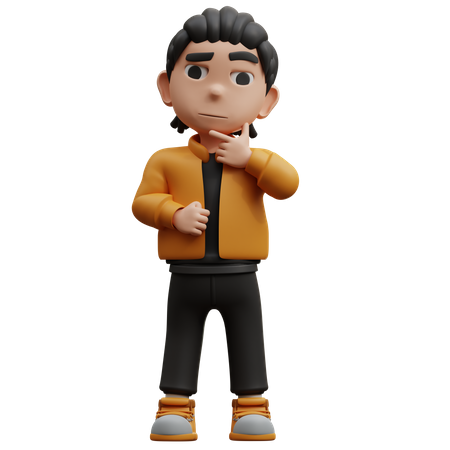 Niño pensando algo  3D Icon
