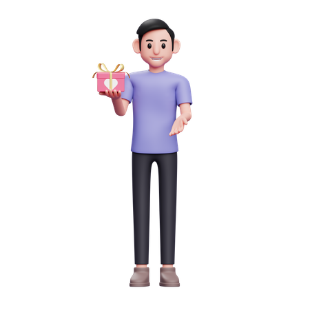 Niño pidiendo intercambio de regalos durante la celebración de San Valentín  3D Icon