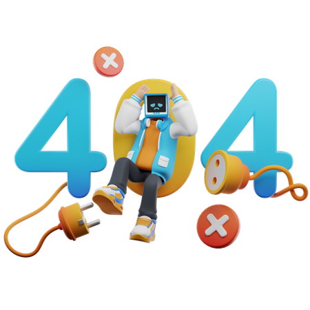Niño preocupado por el error 404  3D Icon