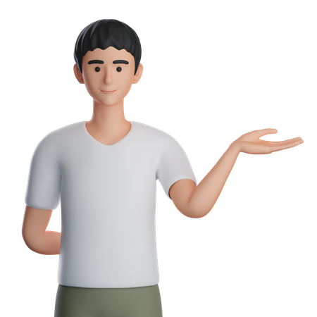 Niño presentando algo a la derecha  3D Icon