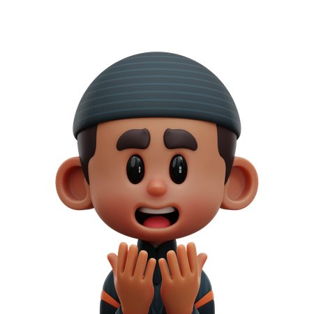 NIÑO CON MANO EN ORACIÓN  3D Icon