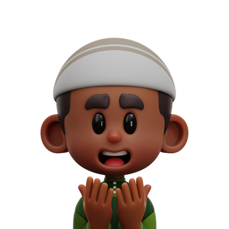 NIÑO CON MANO EN ORACIÓN  3D Icon